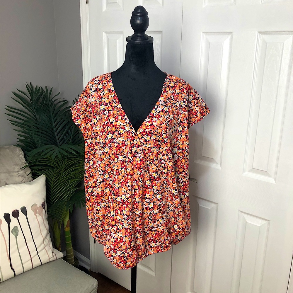 Jones New York Multicolored Flowered Top | SZ 2X
